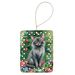 Lykoi Cat By The Christmas Tree Porcelain Ornament Christmas Tree Hanging Decorations For Home Christmas Holiday, Rectangle, Gift, Multicolor_maomaolike.com