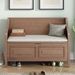 Rustic Style Solid Wood Entryway Multifunctional Storage Bench With Safety Hinge_maomaolike.com