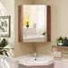 Corner Medicine Cabinet With Mirror With Open Mirror Door And Adjustable Shelf_maomaolike.com