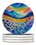 Colorful Blue Cornflowers Large Sandstone Coasters Pack Of 4 Absorbent Round Coasters Decor Gifts For Men Or Women, 4 In, Multicolor_maomaolike.com