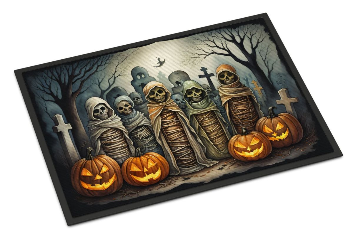 Mummies Spooky Halloween Doormat Front Door Mat Indoor Outdoor Rugs For Entryway, Non Slip Washable Low Pile, 24H X 36W_maomaolike.com