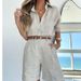 women's clothing 2024 new solid color fashionable casual long-sleeved shirts, belts and shorts women's suits_maomaolike.com
