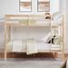 Full Over Full Bunk Bed With Thick Posts,Wooden Bunk Bed With High Guardrail And Ladder For Kids, Teens, Dorm Rooms, And Guest Rooms,No Box Spring Needed, Natural_maomaolike.com
