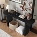 60inches Rustic Farmhouse Console Table , Distressed Wood Finish Entryway Sofa Side Table For Living Room, Hallway, Black_maomaolike.com