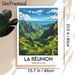 La Reunion Cirque De Cilaos Painting Poster, Vibrant Stylized Tropical Mountain & Coastal View Poster, Eye-catching Scenic Piece Ideal For Home_maomaolike.com