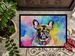French Bulldog Hippie Dawg Doormat Front Door Mat Indoor Outdoor Rugs For Entryway, Non Slip Washable Low Pile, 24H X 36W_maomaolike.com