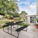 Indoor And Outdoor Folding Picnic Table Bench Set With Wood-like Texture_maomaolike.com