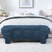 Linen Fabric Upholstered Bench With Large Storage Space For The Living Room, Entryway And Bedroom,dark Blue( 51.5''x20.5''x17'' )_maomaolike.com