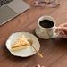 Floral Coffee Cup Plate, High-end Mug, Ceramic Retro Coffee Cup Set_maomaolike.com