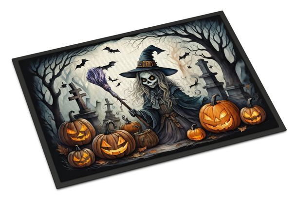 Witch Spooky Halloween Doormat Front Door Mat Indoor Outdoor Rugs For Entryway, Non Slip Washable Low Pile, 24H X 36W_maomaolike.com