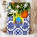 Citrus & Vintage Can Painting Poster, Vibrant Mediterranean-style Poster, Lush Citrus Blooms, Ripe Orange With Retro Can Design Brings Rustic Charm_maomaolike.com