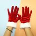 Christmas Red gloves White furred cuffs Festive gloves Christmas gloves Christmas Festive party ceremonial gloves Winter_maomaolike.com