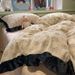 Wholesale French Style Corduroy Four-Piece Autumn Winter Thickened Double-Sided Jacquard Milk Velvet Warm Coral Fleece 4-Piece Set_maomaolike.com