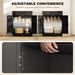 Kitchen Storage Cabinet, Sideboard Floor Cupboard With Solid Wood Top, Adjustable Shelf, And 2 Drawers, Black_maomaolike.com
