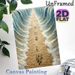 Surreal Parting Sea & Walking Crowd Painting Poster, Textured Brushstroke Surreal Scene Poster, Unique Artistic Decor Ideal For Living Room, Office_maomaolike.com