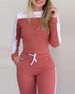 Women's Clothing new outdoor sports color matching long sleeved trousers comfortable casual suit for women_maomaolike.com