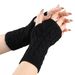 Unisex Wool half finger gloves writing play mobile phone couple short cuff twist knit warm fingertip_maomaolike.com