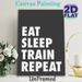 Eat Sleep Train Repeat Motivational Painting Poster, Minimalist Bold Typographic Poster, Inspirational Fitness-focused Decor Ideal For Gym, Home_maomaolike.com