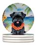 Affenpinscher Luau Large Sandstone Coasters Pack Of 4 Absorbent Round Coasters Decor Gifts For Men Or Women, 4 In, Multicolor_maomaolike.com