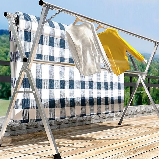 SOGA 2X 2.4m Portable Standing Clothes Drying Rack Holder 3 Poles_maomaolike.com