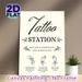 Tattoo Station Painting Poster, Vintage Typographic & Line-art Instructional Poster, Clear Temporary Tattoo Application Guide, Ideal For Wedding_maomaolike.com