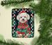 Poodle Christmas Porcelain Ornament Christmas Tree Hanging Decorations For Home Christmas Holiday, Rectangle, Gift, Multicolor_maomaolike.com