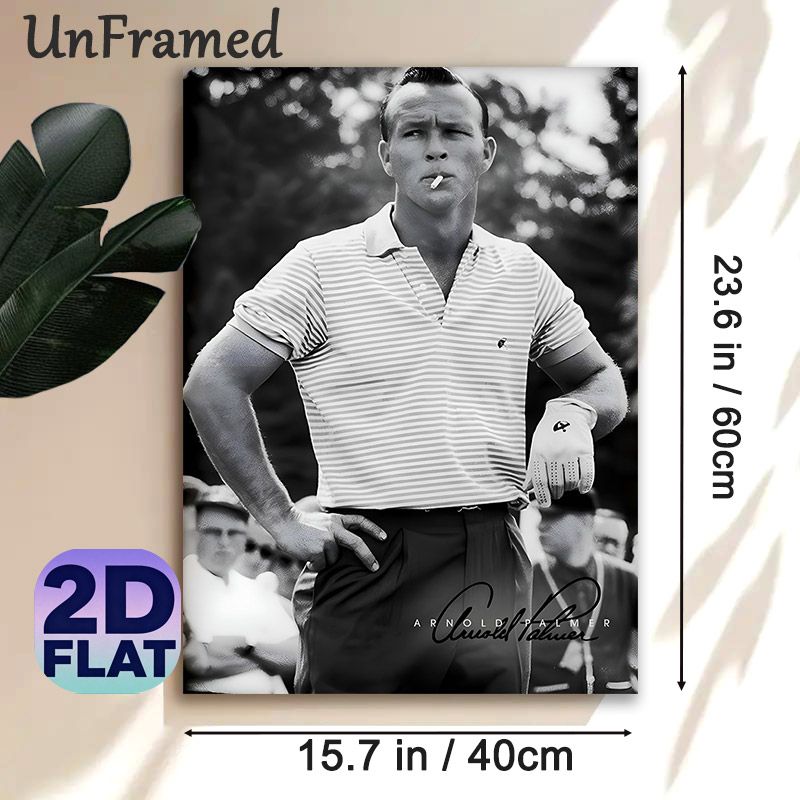 Golf Legend Portrait Painting Poster, Vintage Monochrome Style Poster, Timeless Golf-themed Artwork, Suitable For Home Office, Golf Enthusiast Spaces_maomaolike.com