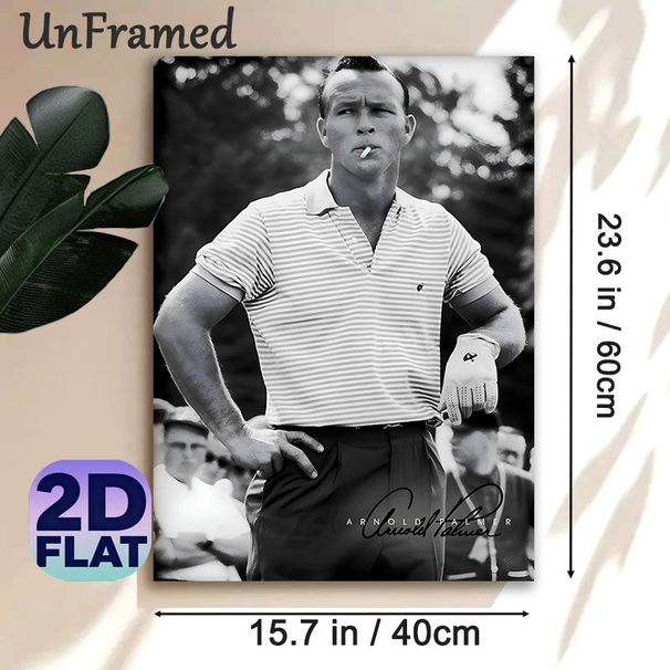 Golf Legend Portrait Painting Poster, Vintage Monochrome Style Poster, Timeless Golf-themed Artwork, Suitable For Home Office, Golf Enthusiast Spaces_maomaolike.com