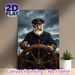 Sea Captain Themed Painting Poster, Realistic Dramatic Stormy Sea Scene Poster, Captivating Nautical Artwork, Ideal For Home Office And Coastal-themed_maomaolike.com