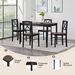 Eco-Friendly Solid Wood Dining Set - Sustainable Home & Restaurant Furniture With Black Metal Accents, Dark Brown_maomaolike.com