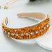 European and American Trendy Design Colorful Turquoise Inlaid with Diamonds Wide Edge Fabric Candy Colored Headband Versatile Headwear_maomaolike.com