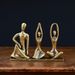 Pure Brass Yoga Girl Abstract Figurine, Nordic Light Luxury Mini Metal Statue, Tabletop Decor Ornament For Living Room Bedroom
_maomaolike.com