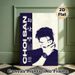 K-pop Idol Choi San Painting Poster, Vintage Grunge Monochrome Stylized Portrait Poster, Trendy Music-themed Decor Suitable For Bedroom, Living Room_maomaolike.com