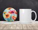 Gerbera Daisies In Watercolor Large Sandstone Coasters Pack Of 4 Absorbent Round Coasters Decor Gifts For Men Or Women, 4 In, Multicolor_maomaolike.com