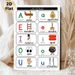 Spanish-English Vowel Learning Painting Poster, Vibrant Cartoon Bilingual Vocabulary Poster, Aids Spanish & English Vowel Study, Suitable For Language_maomaolike.com