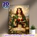 St. Dymphna (Patron Of Anxiety & Mental Peace) Religious Painting Poster, Classic Realistic Sacred Figure Poster, Serene Spiritual Decor For Mental_maomaolike.com