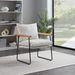 Modern Accent Chair, Comfy Chair With Removable Cushion, Vanity Chair With Wood Armrests For Living Room, Bedroom, White_maomaolike.com