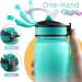 1L Sports With Straw And Time Marker Plastic Motivational Water Drinking Bottle Leakproof For Fitness Gym_maomaolike.com