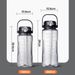 1.5/2Liter Sport Straw Bottle With Time Scale Plastic Summer Cold Juice Water Cup Large Capacity Portable Travel Bottles_maomaolike.com