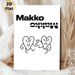Makko Cartoon Heart Emotion Painting Poster, Minimalist Black & White Line-art Poster, Expressive Contrasting-mood Heart Figures, Chic Wall Decor_maomaolike.com