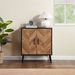 Accent Cabinet With Adjustable Shelf, Kitchen Storage Cabinet With Herringbone Design, Black Sideboard For Living Room, Kitchen, Entryway_maomaolike.com
