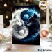 Yin-Yang Wolves Painting Poster, Mystical Surreal Cloud-Wrapped Poster, Striking Design With Glowing Blue-eyed Wolves, Suitable For Living Room And_maomaolike.com