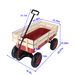 outdoor Sport Wagon Tools Cart Wooden Side Panels Air Tires Wagon (red)_maomaolike.com