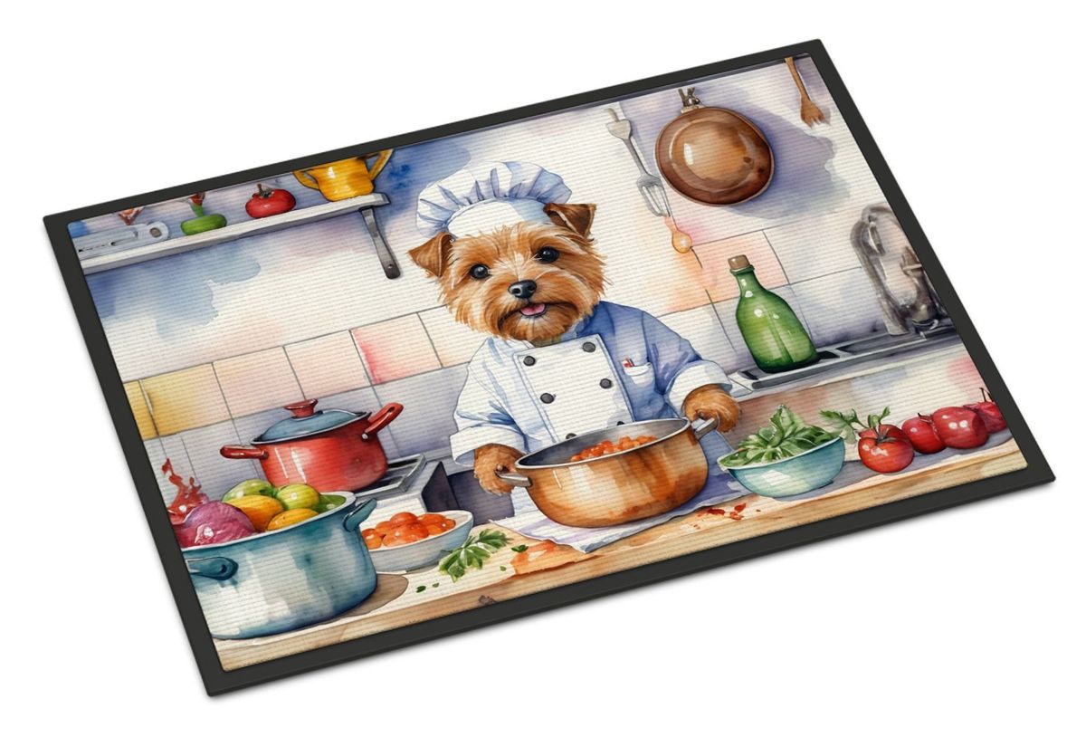Norfolk Terrier The Chef Doormat Front Door Mat Indoor Outdoor Rugs For Entryway, Non Slip Washable Low Pile, 24H X 36W_maomaolike.com