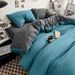 Washed Cotton Solid Color Double Stitched Brushed Four-Piece Student Dormitory Skin-Friendly Three-Piece Bedding Set Factory Whole_maomaolike.com