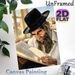 Elderly Man Reading Painting Poster, Warm-toned Realistic Oil Painting Poster, Serene Immersive Artwork Ideal For Living Room, Study Space_maomaolike.com