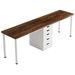Two Person Desk, Long Computer Desk With 5 Drawers_maomaolike.com