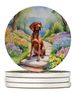 Vizsla Spring Path Large Sandstone Coasters Pack Of 4 Absorbent Round Coasters Decor Gifts For Men Or Women, 4 In, Multicolor_maomaolike.com