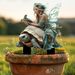 Acrylic Garden Ground Creative Potted Plant Ornament Insert Decor,Elegant Fairy & Ancient Giant Turtle Figurine Yard Lawn Outdoor Landscape Decoration_maomaolike.com