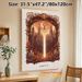 Magic Sword & Vintage Castle Painting Poster, Warm-toned Whimsical Fantasy Scene Poster, Enchanting Mystical Decor For Bedroom, Study And_maomaolike.com